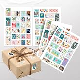 colortouch Packaging Stickers - Sequin Look Sticker for Gifts - 55pcs Different Sizes - Colorful Labels - Sequin