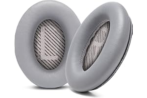 WC Cuscinetti auricolari di ricambio aggiornati per le cuffie Bose QC35 e QC35ii (QuietComfort 35) di Wicked Cushions - Pelle più morbida, lussuosa memory foam, extra spessa e resistente | argento