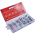 Amtech S6220 Assorted Locking Nuts, 100 Piece Nylon Inserts, M4, M5, M6, M8, M10, M12, Anti Rust Design
