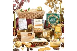 The White Christmas Hamper for Couples, Friends & Family – Alcohol Free Hamper with Rich Fruit Cake, Italian Panettone, Clotted Cream Fudge & Artisan Chocolate – Clearwater Hampers & Gourmet Gifts