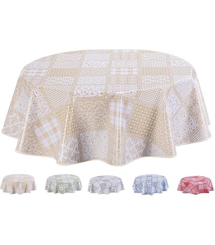 ANRO Nappe en toile cirée lavable - Nappe de table en toile cirée