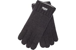 EEM FASHION EEM gants tricotés pour hommes, laine douce ou coton selon la couleur, doublure thermique Thinsulate, ourlet avec passepoil