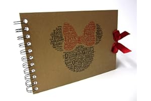 SCRAPBOOK WONDERLAND Disney Autograph Book, Mickey or Minnie Mouse, Disney Land or Disneyworld, A5 Size (A5 Minnie (Florida))