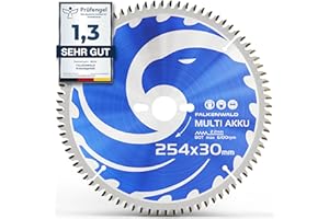 FALKENWALD® Brzeszczot do piły tarczowej 254 x 30 mm (akumulator, multi) do drewna, metalu, tworzyw sztucznych i aluminium z 80 zębami z twardego metalu – kompatybilny z Bosch PTS10, Metabo KGS 254 i