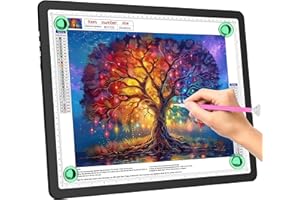 IVAOOZE Rechargeable A3 Light Box with Side Buttons, Ultra-Bright Wireless Light Board for Diamond Painting, 4000mAh Lightbox for Tracing and Drawing, Magnetic Light Pad for Sketching, Animation