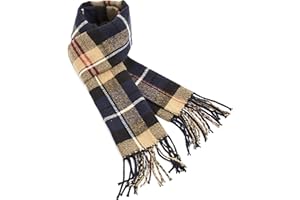 CityComfort Szalik męski, dwustronny szalik w kratę dla mężczyzn, prezenty męskie, Niebieski/brązowy, Rozmiar uniwersalny