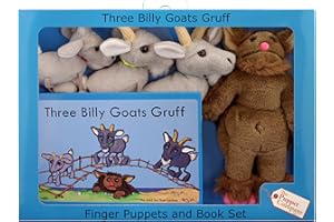 The Puppet Company - Traditional Story Sets - Three Billy Goats Gruff & Troll Finger Puppet Set