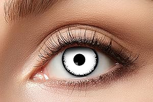 ‎ZOELIBAT Eyecatcher 84080441-952 - Farbige Kontaktlinsen, 1 Paar, für 12 Monate, Weiß, Karneval, Fasching, Halloween