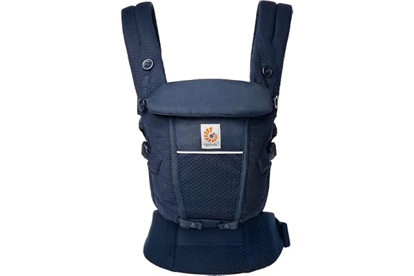 Ergobaby Porte-Bébé Adapt pour nouveau-nés, dès la naissance, porte-bébé ergonomique 3 positions en Mesh SoftFlex pour portage ventral et dorsal, Midnight Blue