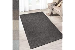 casa pura Carlton chodnik dywanowy, płaski, dyskretny wzór, w wielu rozmiarach i kolorach, jako bieżnik kuchenny, bieżnik na korytarz, możliwość łączenia z matami na schody Nowoczesny Teppich Läufer 80x200 cm antracytowy