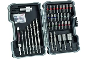 BOSCH ACCESSORIES Bosch Professional 35 pièces Coffret de Forets á HSS-G et d'embouts de vissage Extra Hard (PH-, PZ-, HEX-, TH-, S-Bit, Accessoires Perforateurs et Visseuses)