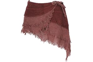 GURU SHOP Goa Cacheur - Minifalda de encaje para mujer, con cinturón, algodón, aspecto natural