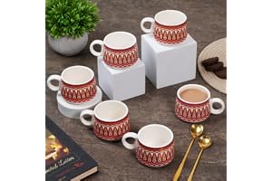 CRAF10 Color Bliss Tea Mugs Set of 6, 180 ML, Vibrant, Microwave & Dishwasher Safe