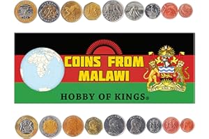 HOBBY OF KINGS Set di 9 monete del Malawi: 1, 2, 5, 10, 20, 50 Tambala, 1, 5, 10 Kwacha. 1995-2006