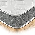 Starlight Beds Essentials Jump n Tac Small Shorty Memory Foam Mattress with Springs. 7.5 Inch Hybrid 2ft6 x 5ft9 Budget Mattress. Soft, Grey Border (75 x 175 x 19 cm)