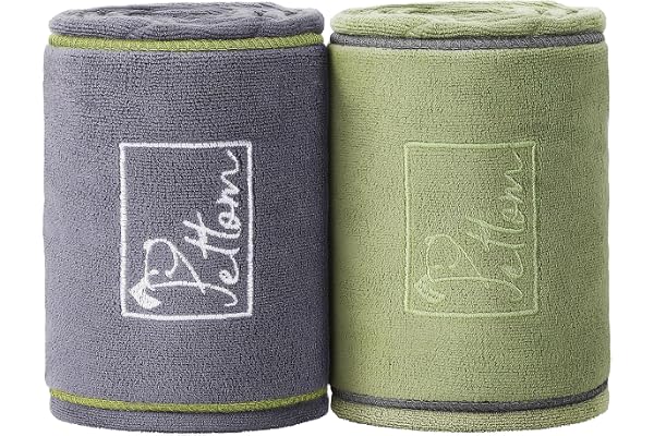 PETTOM Serviette Chien Microfibre Lot de 2, Super Absorbante et Séchage Rapide, Microfibre 400 g/m² avec Poches, Textiles Accessoires Chien pour Bain Pluie Plage, 90 x 50 cm