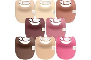 KeaBabies 8-Pack Bavoirs Bio Bébé Fille et Garçon – Bavoirs Bébé en Coton, Bavoirs de Dentition Bébé Anti-bave