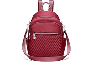 Travistar Rucksack Damen Klein Umhängetasche 2 In 1 Nylon Wasserdichter Casual Rucksack Kleiner Schulrucksack Daypack Anti-Theft Rucksack Für Lässig Schule Travel Wandern Arbeit(Rot)