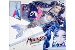 Mermaze Mermaidz Winter Waves - NERA - Includes Mermaid Fashion Doll, Colour Change Fin, Glitter-Filled Tail, and Accessories - For Kids and Collectors Ages 4+,Pink,purple