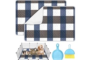 BAANFLY 2 Pack Large Guinea Pig Cage Liner with Cleaning Tool Set, Hamster Pee Pad Bedding Washable &Air Dried Pee Pad, Absorbent Rabbit Cage Liner for Small Animals Chinchillas Rabbits Bunny 31''x 47''