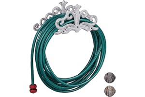 Relaxdays Support Mural tuyaux, Aspect Antique, Jardin etc Entreposage Mural de tuyaux, Fonte de Fer HxlxP15x36x15cm,Choix de Couleurs