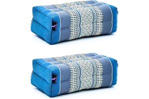LEEWADEE 2 Blocchi Yoga Blocco Yoga 2 Pezzi Pilates Block Mattoncino Cuscino Yoga Prodotto Naturale Ecologico, 35x18x12 cm, Kapok