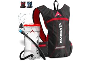 ‎ATACAMA Atacama Trinkblase 2L einzeln oder inkl. Rucksack in Rot und Blau - wasserdichtes Trinksystem, reflektierender Rucksack, sehr leicht, optimal fürs Trekking, Wandern oder Fahrradfahren
