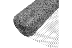 VOUNOT® Red Alambre Hexagonal, Rollo Malla Metalica, Tamaño de Malla 25mm, 100 cm (H) x 25 m (L), Revestimiento de PVC, Gris