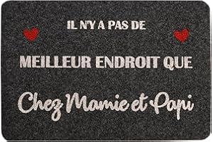 ZINELLO DESIGN - Paillasson Personnalisé à Offrir à ses Grands-Parents – Tapis d’Entrée Gris Noir 40x60 cm Intérieur Extérieur avec Message Personnalisé – Antidérapant, Lavable et Résistant à la pluie