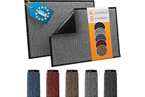 TIMELEOS Paillasson avec très Forte Absorption de la saleté et de l'humidité - Imperméable et Lavable - Résistant - Gris (90_x_150_cm, Gris)