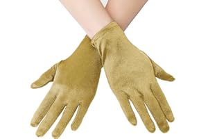 EORUBE 1920s Handschuhe für Damen Handgelenklange Kurze Satin Handschuhe Party Kostüm Handschuhe