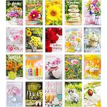 Edition Seidel Verjaardagskaarten, met envelop, 20 stuks met spreuk, groet, gelukwensen, Happy
