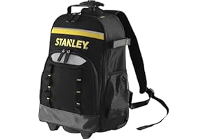STANLEY TOOLS Stanley Essential Rucksack mit Teleskopgriff und Rädern STST83307-1 (15kg Ladefähigkeit, aus 600 Denier für hohe Reißfestigkeit, herausnehmbarer Organizer, mit Kunststofffüßen), Multicolor