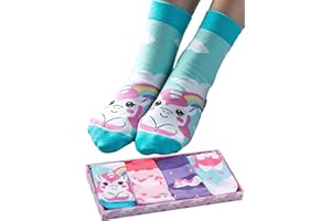 corimori Rozm. 36-44 Zabawne skarpety Anime bawełna zestaw 4 szt. w opakowaniu prezentowym, "Lily" jednorożec