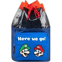 Sac De Sport Super Mario Pour Enfant - 28x41,5x21 Cm - Bleu Rouge, Bandoulière Et Poignées - École, Piscine, Voyage