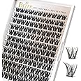BEFER BEAUTY Lash Clusters, 132 Pcs D Curl Eyelash Clusters Volume Individual Lashes Extensions 10-16MM Fluffy Cluster Eyelash Wispy Cluster Lashes DIY At Home(FD806)