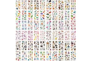 Habett Tattoo Kinder 60 Blätt Tattoo Set Mädchen Jungen Weltraum Dinosaurier Tiere Einhorn Pirat Klebetattoos Perfekt für Kindergeburtstag Party Mitgebsel Hautfreundliche Temporäre Kindertattoos