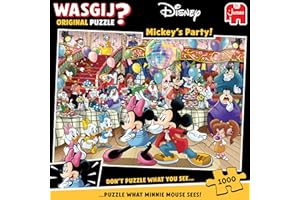 Wasgij Original, Mickey's Party - Disney Themed 1000 Piece Jigsaw Puzzles for Adults - Colourful, Fun, Challenging & Brainteasing 1000 Pc Adults Jigsaw Puzzle - 100% Recycled Cardboard - Jumbo