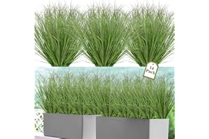 UXORSN 14 Pezzi Piante Artificiali da Esterno 50 cm Erba Finta All'aperto Resistente ai Raggi UV Arbusti Finte Erba di Grano Pianta Artificiale Steli di Verde per Giardino Ufficio Domestica Decor