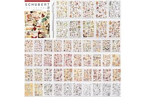 VESZOEN 1500+ Pezzi/50 Fogl Adesivi Scrapbooking Stickers Scrapbooking Adesivi per Scrapbooking Stickers Bullet Journal Scrapbooking Accessori per Fai da Te Bullet Journal Accessori Diario Album Calendario