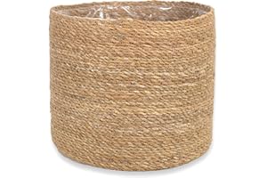 ‎DARO DEKO DARO DEKO Seegras Korb rund Natur Ø 23 x 21 mit Einsatz Blumentopf geflochten Aufbewahrungskorb Über-Topf Blumenkorb