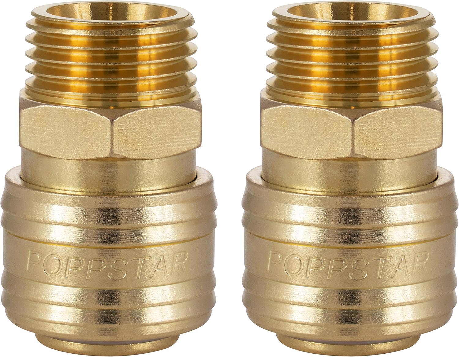 Poppstar Conectores rapidos aire comprimido, diámetro nominal 7,2 mm con rosca exterior (macho) de 1/2 pulgada para conexión de aire comprimido, 2pzas