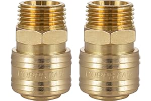 Poppstar 2x Schnellkupplung Druckluft NW 7,2 mit 1/2 Zoll Außengewinde für Druckluft-Anschluss