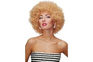 ‎WIG ME UP WIG ME UP - PW0011-P70 Perücke Afroperücke Afro 70er Jahre Party Partyperücke Funk Funky Disco Foxy Goldblond