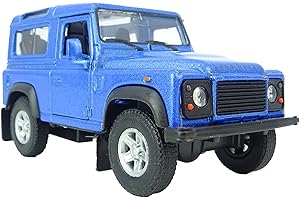 KANDYTOYS Mueble de Juguete Land Rover Defender de 4 Pulgadas Die Cast Modelo en Azul
