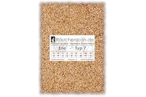 Räucherspan.de - Räucherspäne aus Erle Typ 7 1kg, 0,5-1,5mm, für Sparbrand und Räucheröfen