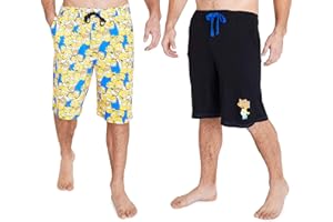 The Simpsons Shorts for Men, Pack of 2 Homer Simpson Bermuda Shorts with Pockets Size S, M, L, XL, 2XL, 3XL, Cosy Summer Clothes in Soft Cotton, Fun Dad Gifts