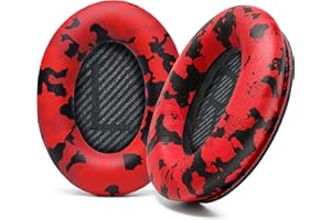 WC Wicked Cushions Replacement Ear Pads Compatible with Bose QuietComfort 35 (QC35) & QuietComfort 35ii (QC35ii) Headphones & More - Improved Comfort & Durability | (Red Camo)