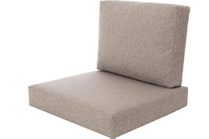 Mia Tech Coussin de Jardin, pour Chaise, rotin, Coussin Fauteuil rotin - Taille L, 60 x 55 x 40 cm – Cappuccino