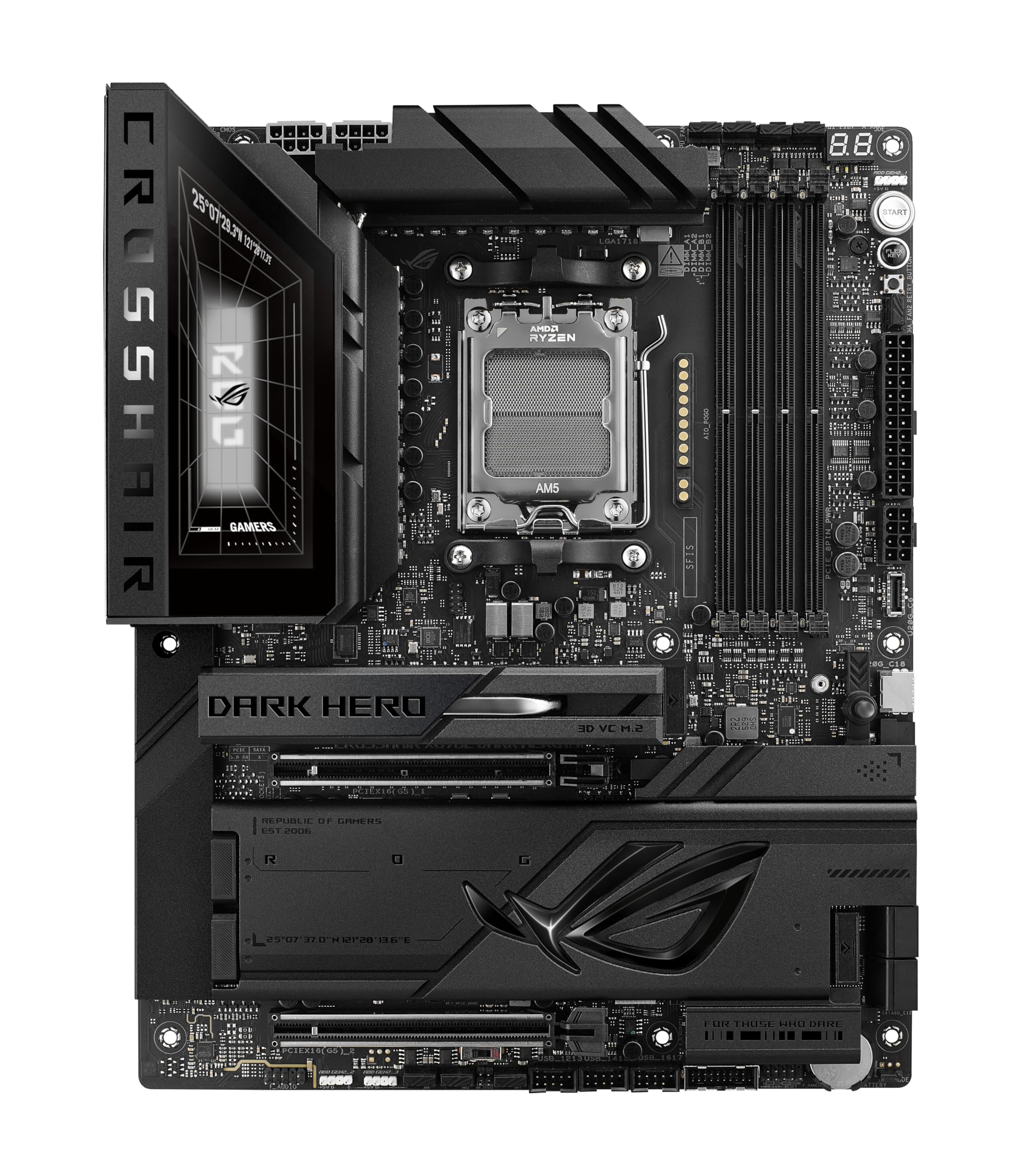 ASUS ROG Crosshair X870E Dark Hero Gaming Carte mère AMD AM5 (ATX, DDR5, Advanced AI PC, 10 Go Ethernet, WiFi 7, 2 x PCIe 5.0 M.2, 2 x USB4, 2 x USB 20 Gbps) - 1